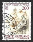 Sellos de Europa - Vaticano -  710 - IV Centenario de la Muerte de Santa Teresa de Ávila