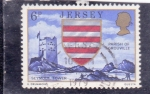 Sellos del Mundo : Europe : Jersey : ESCUDO y torre de Seymouf