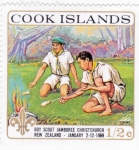 Sellos del Mundo : Oceania : Cook_Islands : MOVIMIENTO SCOUT-Boy Scouts cocinando sobre una fogata