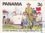 Stamps Panama -  Torrijos con Niños, Barco y Bandera