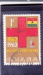 Stamps Ghana -  Cruz Roja, Emblema y Bandera del Centenario