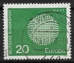 Sellos del Mundo : Europa : Alemania :  Europa (C.E.P.T.) 1970 - Sol flameante