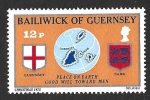 Sellos de Europa - Reino Unido -  130 - Mapa y Escudo de GUERNSEY