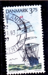 Stamps Denmark -  Barco con aparejo completo 