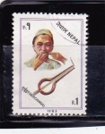 Stamps Nepal -  instrumento musical