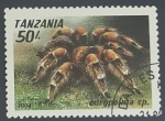 Sellos del Mundo : Africa : Tanzania : Eurypelma smithi, tarántula mexicana 