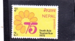 Sellos de Asia - Nepal -  Emblema del Año del Turismo del Sur de Asia