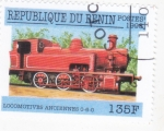 Stamps Benin -  locomotora antigua 