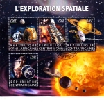 Stamps Central African Republic -  Exploración  espacial