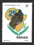 Sellos del Mundo : Africa : Rwanda : 1316 - XXV Aniversario de la Organización para la Unidad Africana