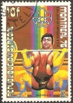 Stamps Senegal -  olimpiada en montreal 76, halterofilia