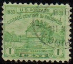 Stamps United States -  USA 1933 Scott 728 Sello Chicago Restauración Fuerte Dearborn usado Estados Unidos Etats Unis