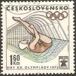 Stamps Czechoslovakia -  olimpiadas en munich, natacion