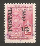 Sellos de America - Ecuador -  servicio consular, impreso postal 5c.