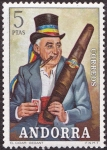 Sellos del Mundo : Europe : Andorra : Andorra 82 **.  Costumbres populares. EL cigarro