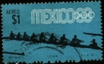 Sellos de America - M�xico -  Bote remo  8 con timonel. Olimpíadas México 1968.