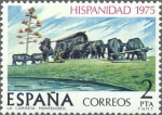 Stamps Spain -  ESPAÑA 1975 2294 Sello Nuevos Hispanidad Uruguay La Carreta Obra de Belloni c/señal charnela