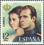 Stamps Spain -  ESPAÑA 1975 2305 Sello Nuevo Reyes de España D. Juan Carlos y Dª Sofia Yvert1951 c/señal Charnela