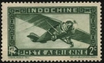 Stamps France -  Indochina, colonia francesa de Asia. Aeroplano monomotor. Correo Aéreo.