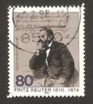 Stamps Germany -  175 anivº del nacimiento del escritor Fritz Reuter