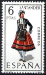 Stamps Spain -  Trajes típicos españoles. Santander.