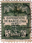 Sellos de Europa - Espaa -  Barcelona. Vistas de la exposición y escudo de la ciudad