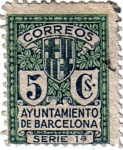 Sellos de Europa - Espa�a -  Barcelona. Escudo de la ciudad 1932