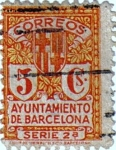 Stamps Spain -  Barcelona. Escudo de la ciudad 1932