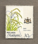 Sellos de Asia - Malasia -  Planta arroz