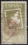 Stamps Spain -  ESPAÑA 1961 1350 Sello Día Mundial del Sello Paloma de la Paz usado Yvert1023