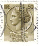 Stamps Italy -  Antigua moneda de Siracusa