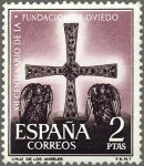 Stamps Spain -  ESPAÑA 1961 1396 Sello Nuevo XII Cent. Fundación Oviedo Cruz de los Angeles Yv1069