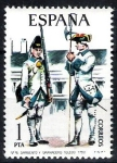 Sellos de Europa - Espa�a -  Uniformes militares. Sargento y Granadero de Toledo, año 1750.