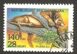 Sellos del Mundo : Africa : Madagascar : león pantera