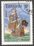 Sellos de Africa - Tanzania -  Barco carabela