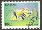 Sellos de Africa - Tanzania -  pez surgean