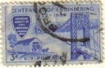 Stamps United States -  USA 1952 Scott 1012 Sello Centenario Ingenieros Civiles Puente Colgante usado