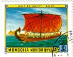 Stamps Mongolia -  Antiguo barco de Egipto