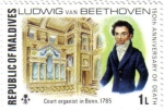 Stamps Maldives -  150 aniversario de la muerte de Beethoven