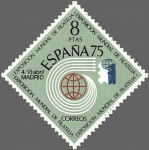 Sellos de Europa - Espaa -  ESPAÑA 1974 2176 Sello Nuevo Exposición Mundial de Filatelia ESPAÑA 75 Alegoria c/s charnela