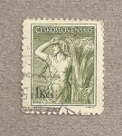 Stamps Czechoslovakia -  Mujer en la agricultura