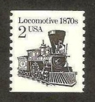 Sellos de America - Estados Unidos -  tren, mod. locomotive 1870