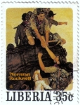 Stamps Liberia -  Norman Rockwell, ilustrador, fotógrafo y pintor.