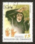 Sellos de America - Cuba -  evolucion del chimpance