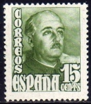Stamps Spain -  ESPAÑA 1948 1021 Sello Nuevo General Franco 15c