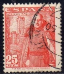 Sellos de Europa - Espaa -  ESPAÑA 1948 1024 Sello General Franco y Castillo de la Mota 25c usado