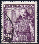 Sellos de Europa - Espa�a -  ESPAÑA 1948 1029 Sello General Franco y Castillo de la Mota 50c usado