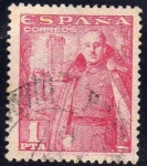 Stamps Spain -  ESPAÑA 1948 1032 Sello General Franco y Castillo de la Mota 1p usado