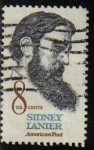 Stamps United States -  USA 1972 Scott 1446 Sello Personajes Musico y Poeta Sidney Lanier usado