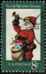 Stamps United States -  USA 1972 Scott 1471 Sello Navidad Christmas Papa Noel usado